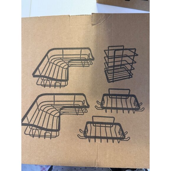 Gold Corner Shower Caddy Shelf Set Adhesive Rustproof Wall-Mounted 3-Tier Organi - Picture 6 of 8